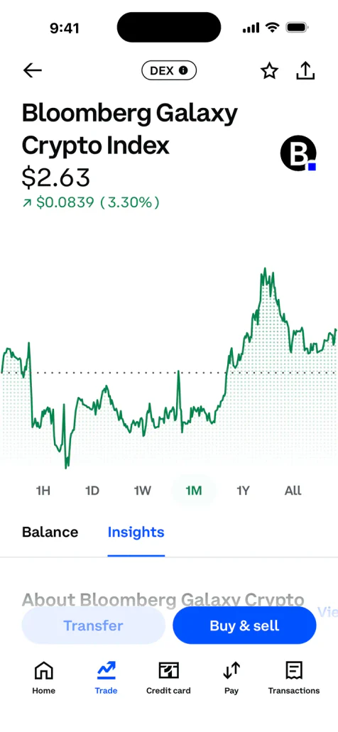 Coinbase app screen