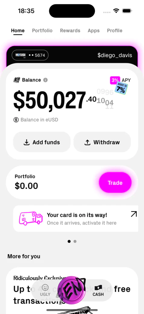 UGLYCASH app screen